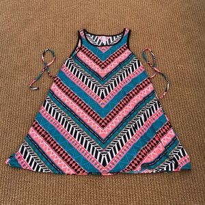 Girls A line style dress with self tie at waist